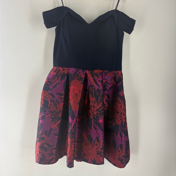 Morgan & Co. Off the Shoulder Jersey Jacquard Party Dress Size 11/12 - Picture 5 of 12